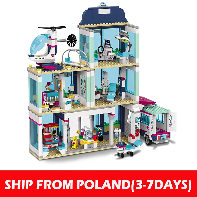 932pcs Heartlake City Hospital Model Building Blocks Girls Friends Bricks With Figures Toys For Children Christmas Gifts | Игрушки и