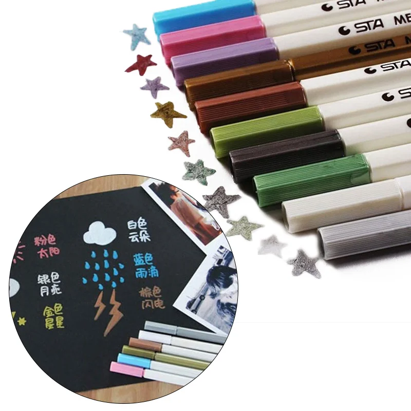 Marker Pen 10Pcs/Box ABS Photos Writing Tool School High Quality Gifts Graffiti Car Tyre Stationery Non-Toxic