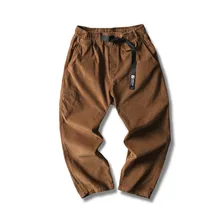 Осенние новые оригинальные мужские модные японские ретро комбинезоны мужские повседневные штаны вельветовые прямые брюки свободные однотонные брюки