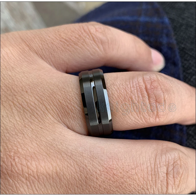 8 мм/6 мм черное кольцо из карбида вольфрама для мужчин и женщин обручальное кольцо модные вечерние кольца из матового металла