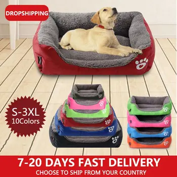 

(S-3XL) Large Pet Cat Dog Bed 8colors Warm Cozy Dog House Soft Fleece Nest Dog Baskets Mat Autumn Winter Waterproof Kennel #1