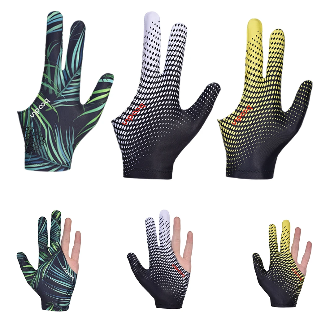 Elastic 3 Fingers Gloves for Billiard Shooters Carom Pool Snooker Cue Sport