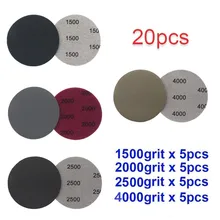 

20pcs 3Inch 75mm Round Sandpaper Wet Dry Sanding Disc Sand Sheet Hook & Loop Pad 1500-4000 Grit Polishing Pad Grinding Tool
