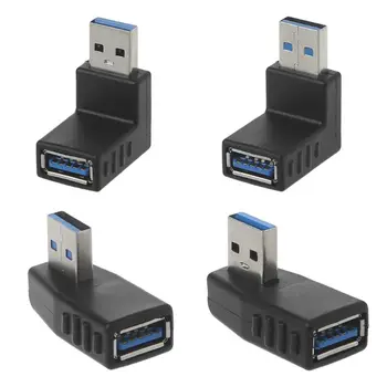 

90 Degree Left Right Angled USB 3.0 A Male To Female Connector Adapter For Laptop PC