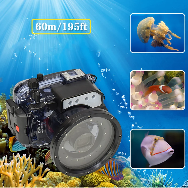 Seafrogs водонепроницаемый футляр для дайвинга для sony RX100 VII 60m 195ft защитный корпус оборудование для дайвинга камера аксессуар оболочка