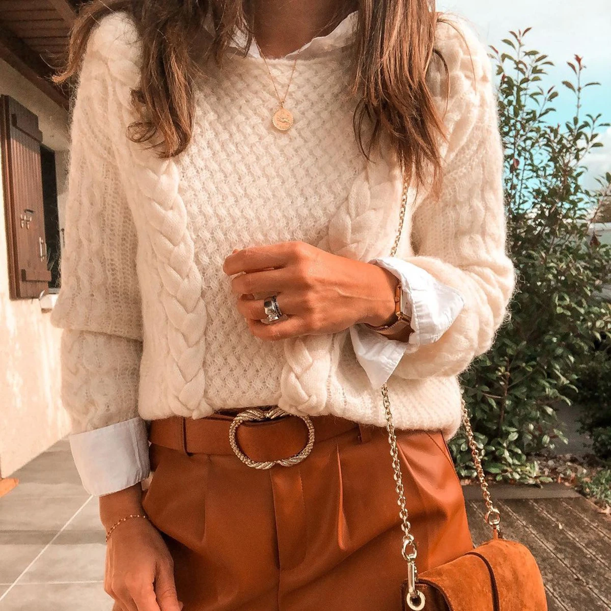 Mohair Knitted Pullover Women Autumn Winter Long