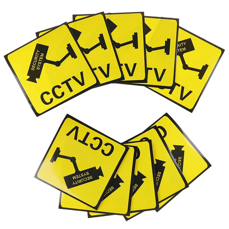 10pcs Waterproof Sunscreen PVC Home CCTV Video Surveillance Security Camera Alarm Sticker Warning Decal Signs warning stickers warning decal