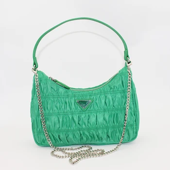 

New style pleated one shoulder handbag, method stick bag, chain bag, small bag, famous brand handbag, high quality
