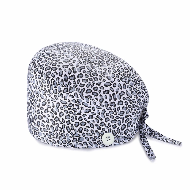 Hot Adjustable scrubs women Unisex Printing Cotton Scrub Hat Beauty Salon Working Caps Nurse Hat Elastic Nurse Accessories TZ-F145