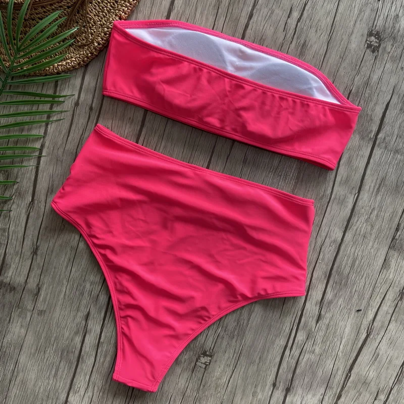 2020 Leopard Dot Split Flat Chest Skinny Bikini Swimsuit Waist Tie Bikini Sexy Backless Swimsuit Bikini Set White Flower Beach Bikini_4