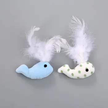 

5 Pcs Soft Feather False Whale Funny Cat Toys Playing Pet Dog Cats Toy for Small Animals U90A