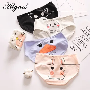 

Kawaii Cute Cartoon Animals Rabbit Dog Pattern Low Rise Women Sexy Panties Breathable Cotton Female Underwear Lingerie Intimates