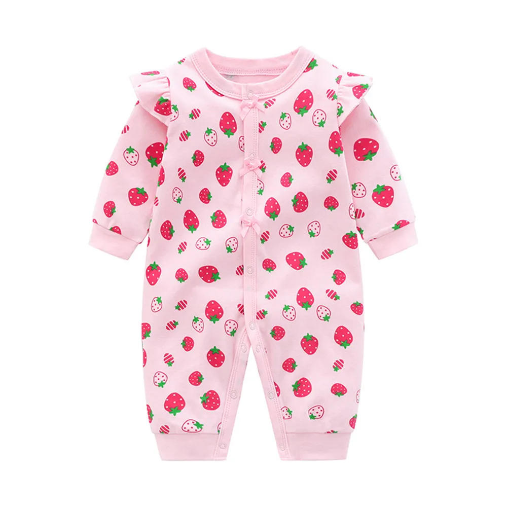 cute baby bodysuits Newborn Infant Romoers Unisex Baby Boy Girl Button Solid Bodysuit One Piece Onesies Spring Autumn Jumpsuit Outfits Clothes bamboo baby bodysuits	 Baby Rompers