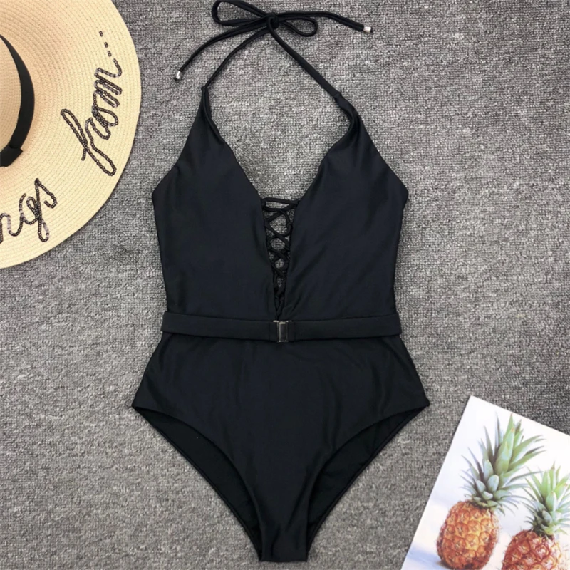 JCSWIM, глубокий v-образный вырез, сексуальный купальник, бикини, Mujer,, сдельный бразильский купальник, женский купальник с поясом, летний Одноцветный, купальник