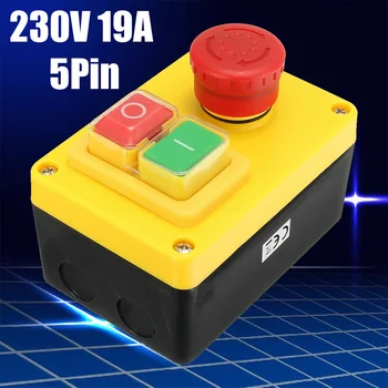

KJD17 D-2 Lathe Plastic Overload Protection Switch Push Mill Drill Stop Start Universal Insulation Emergency Button Woodworking