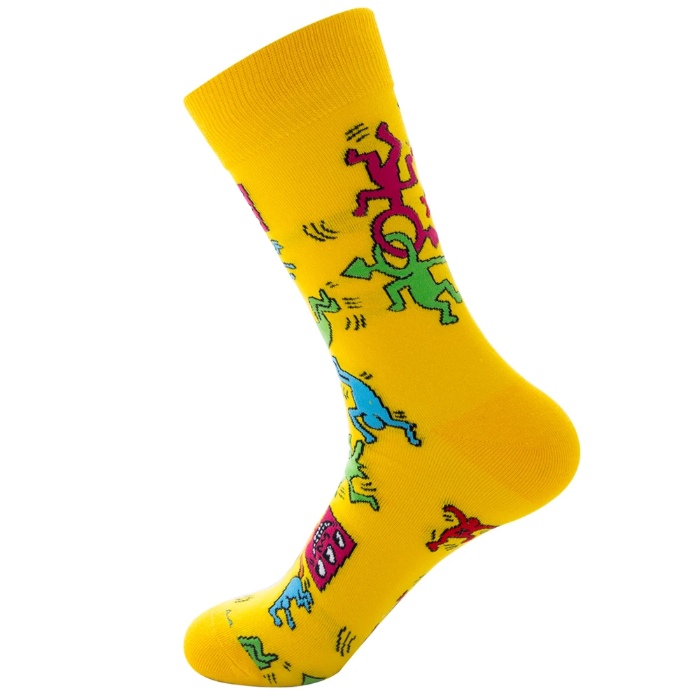 Повседневные цветные мужские вечерние носки, Необычные хлопковые забавные носки для скейтборда, новинка, мужские свадебные носки, подарки - Цвет: 10