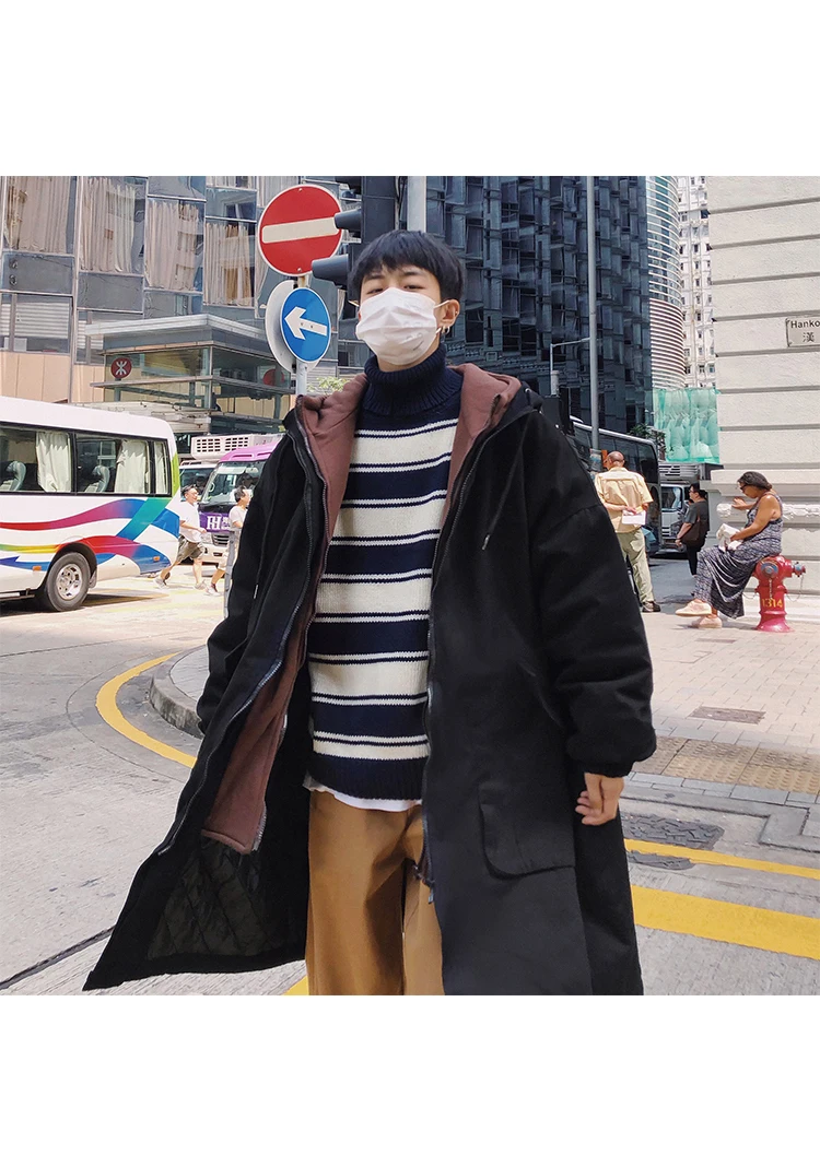 LAPPSTER мужские Armygreen Cargo Parka мужские s поддельные из двух частей зимние куртки с капюшоном мужские хип хоп длинное пальто ветровка