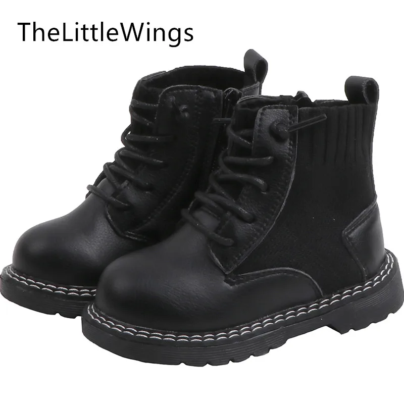 

Girls Martin Boots Fall 2019 New Boys Leisure British Style Children Black Fashion Boots 1-3 Years Old