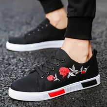 Hong Kong ветер уличная парусиновая обувь в Корейском стиле; мужская обувь на плоской летнее платье в стиле «Джокер» социальных guy обувь мужская обувь, плотно сидящая на ноге прогулочная обувь