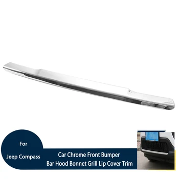 

Car Front Bumper Protector Bar Hood Bonnet Grill Lip Cover Trim For Jeep Compass 2017+ Accessories ABS Car Styling