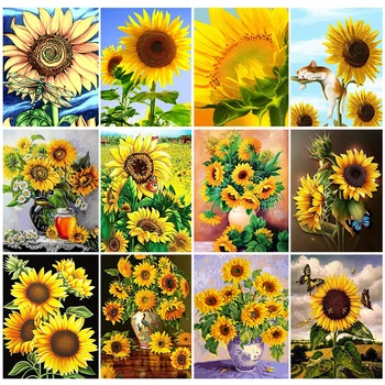 

Full Square/Round 5D DIY Diamond Painting Sunflowers Diamond Embroidery Flowers Picture of Rhinestones Mosaic Picture Handmade