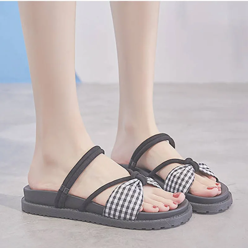 

2019 New Style Flat Sandals Female Summer Students Korean-style Versatile Hong Kong Flavor Retro Online Celebrity Style Rome CHI