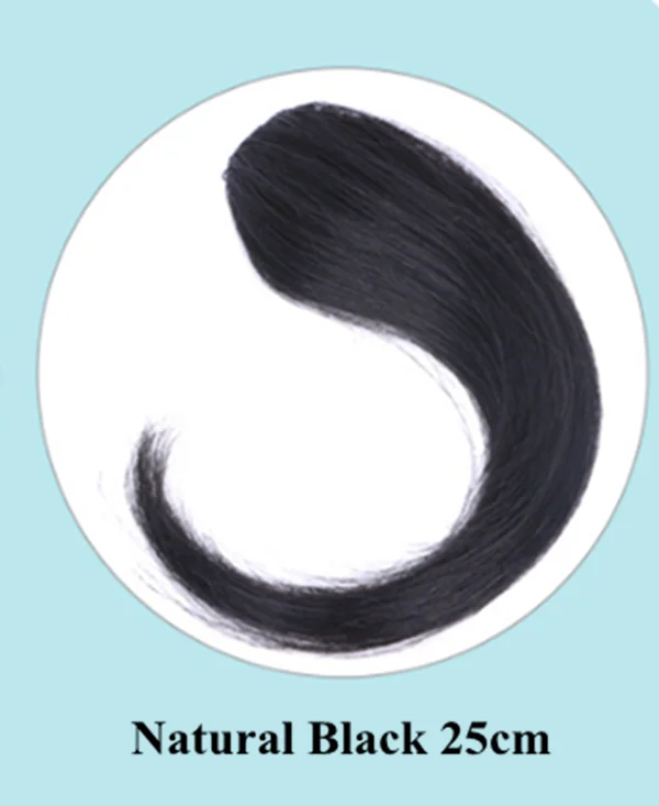 Natural Black 25cm 2 шт волнистые боковые челки бразильские настоящие человеческие волосы на заколках с челкой, накладные волосы с бахромой, натуральные Сменные шиньоны, не Реми - Цвет: Natural Black 25cm