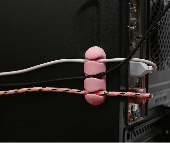 200 шт цветной кабель Органайзер силиконовый usb-кабель намотки гибкий кабель управления кабель с зажимами держатель для наушников