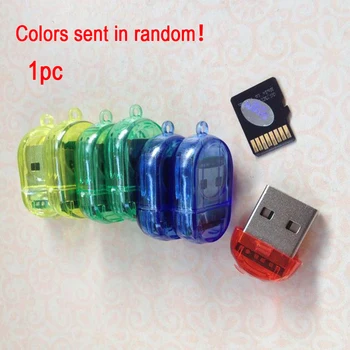 

T-Flash Portable Data Storage High Speed Internal USB 2.0 Office Glowworm Shape For Mobile Phone Mini Random Color Card Reader