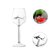 1 шт. бокал для красного вина, Европейский стеклянный стакан, хрустальный стеклянный стакан с акулой, бокал для вина, высокий каблук, Акула, красный бокал для вина, свадебный подарок