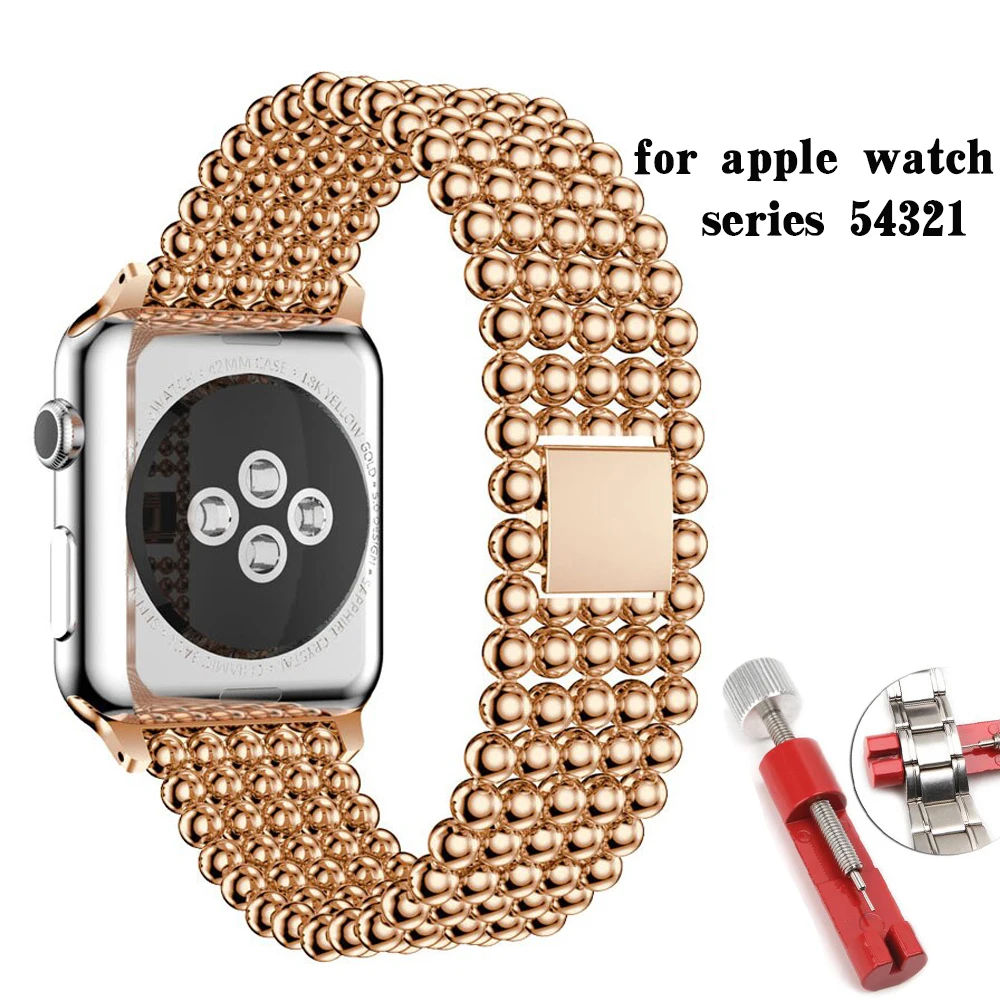 

Link Bracelet band for apple watch series 5 4 44 mm 40mm strap iWatch 3 2 1 42mm/38mm Stainless Steel iwatch band accessories
