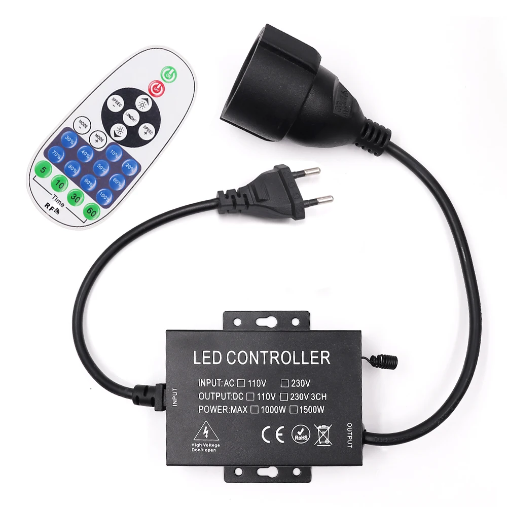 US110V EU AU 220V Dimmer with 23key RF Remote Controller 1000W 1500W For 5050 2835 LED Strip Neon Light LED Bulb String Light digital humidity meter hygrometer controller relay w3005 1500w ac110 220v 10a regulator humidity sensor 00% 99%rh moisture range