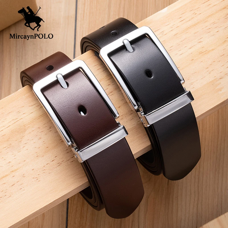 Men's Genuine Leather Cowhide Waist Belt Alloy Pin Buckle Waistband Strap New 