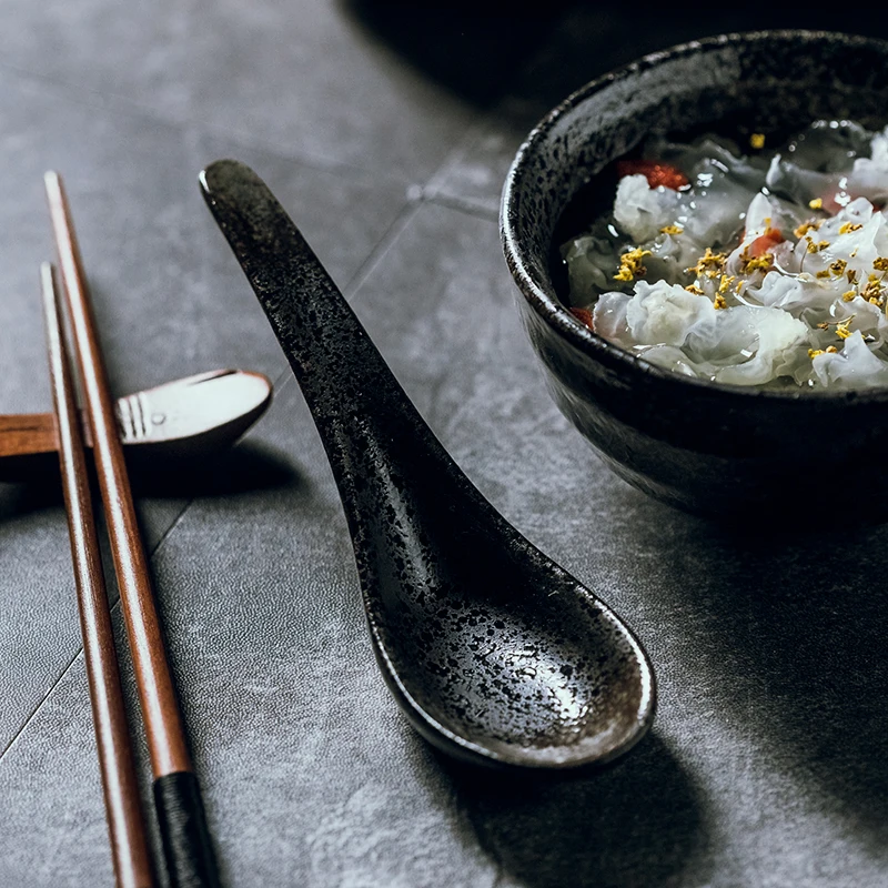NIMITIME японский стиль керамическая Лапша Рамен ложка маленькая десертная ложка для еды каша столовая ложка посуда