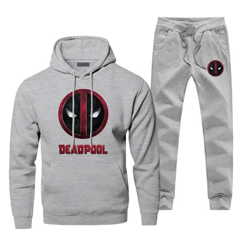 

Deadpool Funny Men Hoodies Sweatshirts Pants Set Hoodie Suit Tracksuit 2 PCS Hoody Sweatshirt Sweatpants Pullover Dead Pool Sets