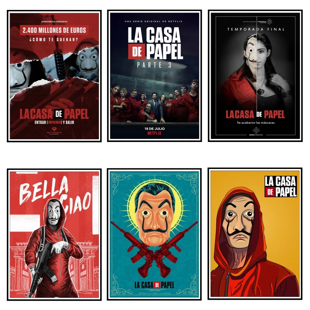 La-Casa-De-Papel-Money-Heist-Posters-White-Paper-Art-Wall-Home-Decoration-Movie-Poster-Wall