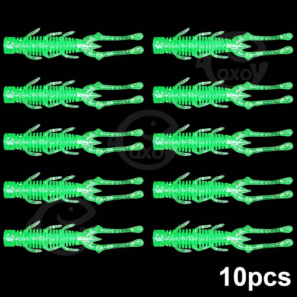 QXO 10pcs/lot Fishing Lure Soft Lure Silicone Bait TPE Sea Fishing Worm Spinnerbait Surface Lure Shrimp Lure  Accessories