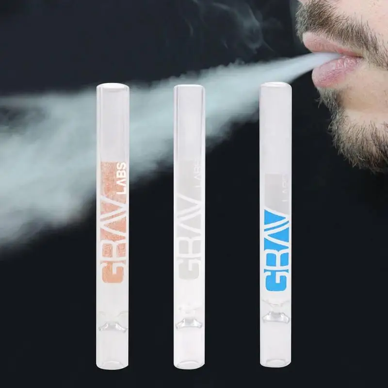 1pc White Portable Glass Tobacco Pipes 105*7mm Mini Health Hookah Tube Holder Weed Grinder Lighter Cigarette Smoke Accessories