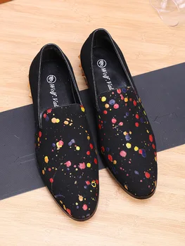 

Loafers Male Cowhide Pointed Casual Leather Japanese Style Lofer Shoes Cow Leather Rubber Genuine Leather Full Grain Leather Man