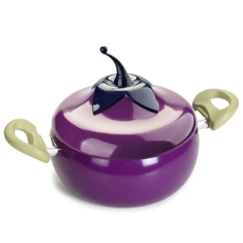 

Fruit Pan Cooking Pot Color Grill Pan Induction Cooker Gas Aluminum alloy Cookware Eggplant Soup Pot