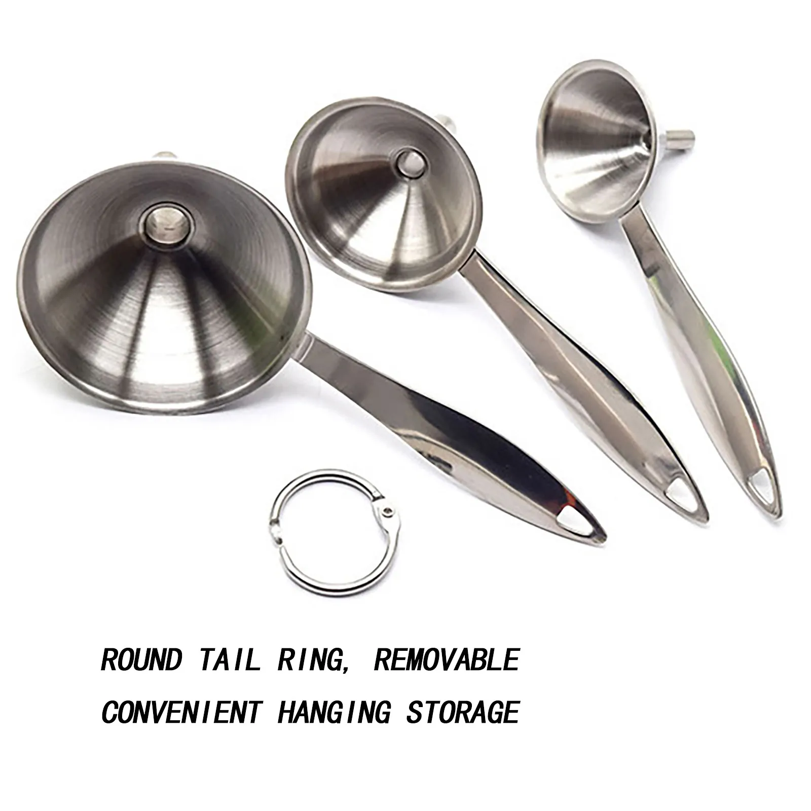 3 In 1 Metal Funnels For Filling Bottles Stainless Steel Small Kitchen