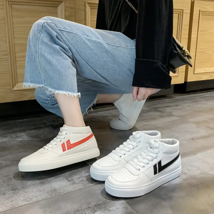 

RWHK High Quality Wedges White Shoes Female Platform Sneakers Women zapatos de mujer Casual Female Shoes Woman M077