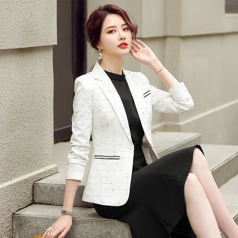 Plus size S-4XL temperament women's jacket 2020 new autumn high-quality office ladies blazer Elegant casual suit