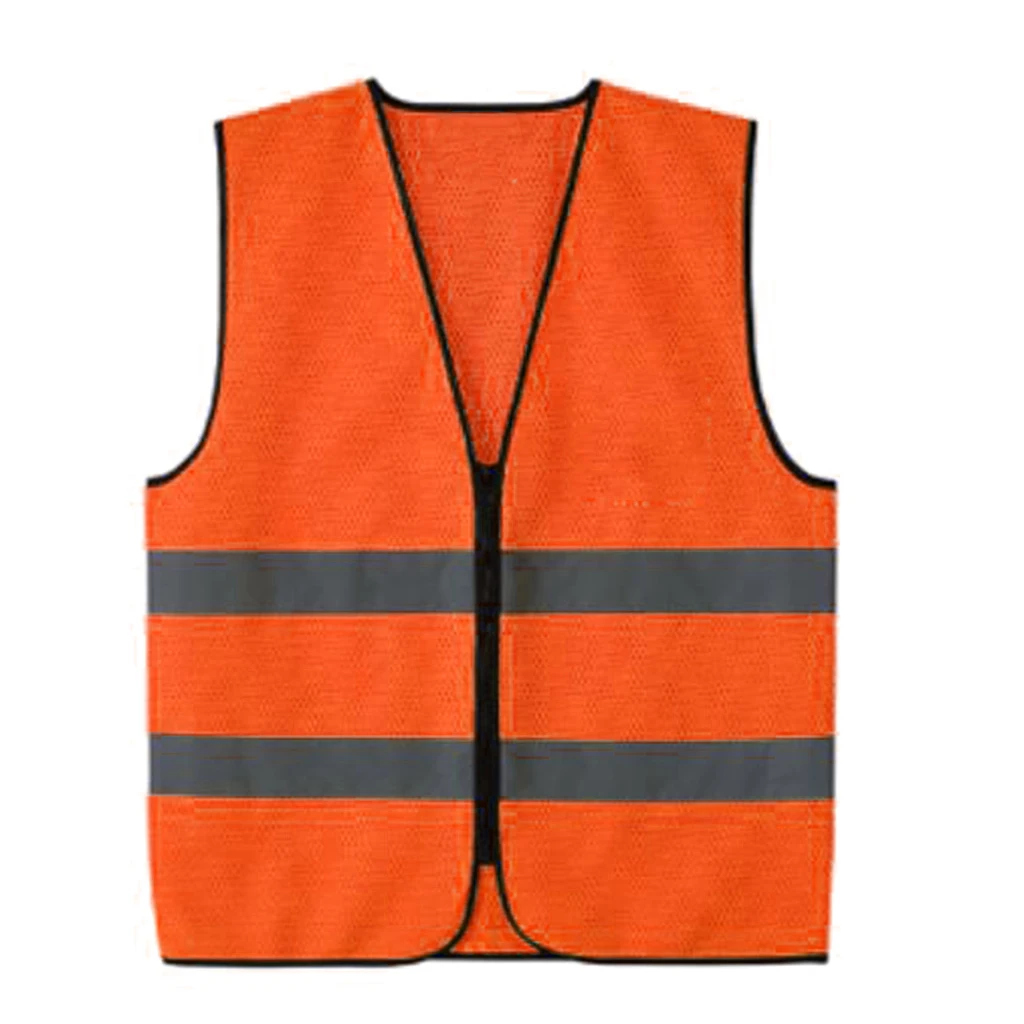 High Visibility Zipper Front Safety Vest With Reflective Strips 2 Colors Optional
