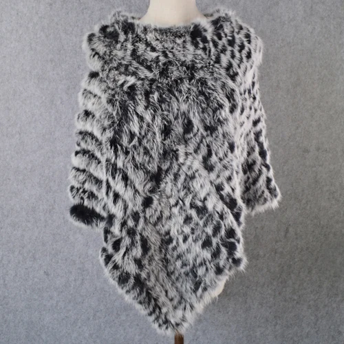frost black Модные вечерние женские шали из натурального кроличьего меха, натуральный вязаный натуральный кроличий мех, пончо, шарф, осенне-зимний кроличий мех, Пашмина - Цвет: frost black