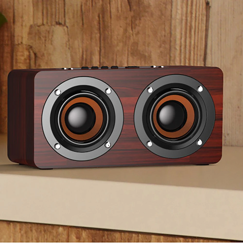 Замечательное качество мини портативный Bluetooth ретро дерево HIFI беспроводной Двойной 3D объемный сабвуфер Поддержка Bluetooth AX-YPAY