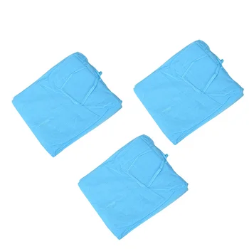 

3pcs Disposable Non-woven Apron Clothing Adjustable Dust-proof Protection Clothes Isolation Gown Visiting Suit (Blue)