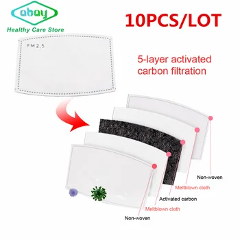 

10PCS/Lot PM2.5 Filter Paper Anti Pollution/Dust/Flu Mouth Mask Anti Haze Mask Filter Paper For Body Health Care Mouth-muffle