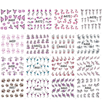 

48 Designs/sets DIY Flower Beauty Nail Art Sticker Tips Decoration Manicure Nails Wrap Temporary Tattoos Tool TRA433-480