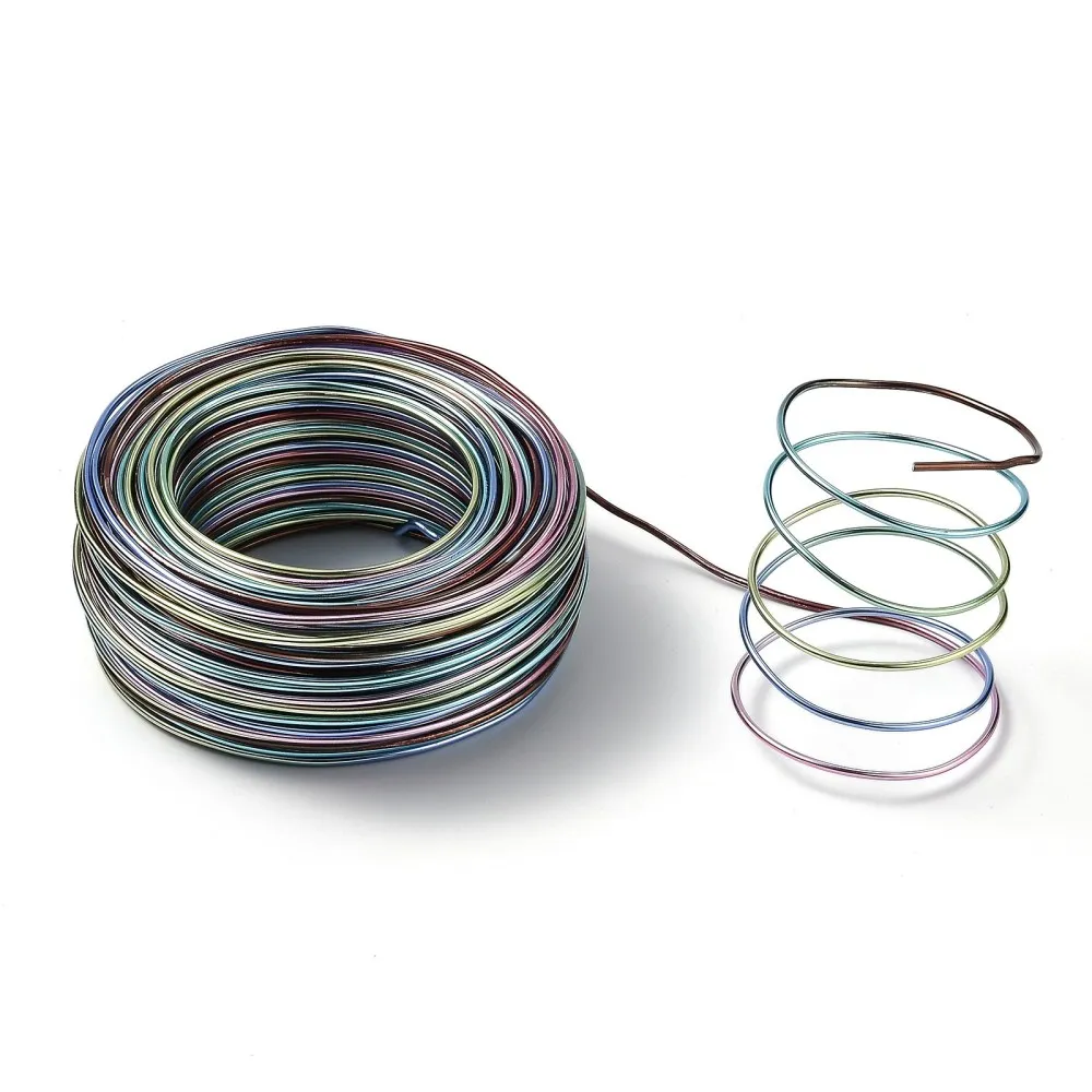 about 58m/Roll Colorful Aluminum Wire 2mm for Beading Jewelry Crafts Making DIY Bracelet Earring Accessories 5 Segment Colors